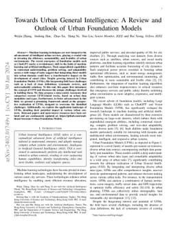 Towards Urban General Intelligence: A Review and Outlook of Urban Foundation Models