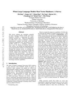 When Large Language Models Meet Vector Databases: A Survey