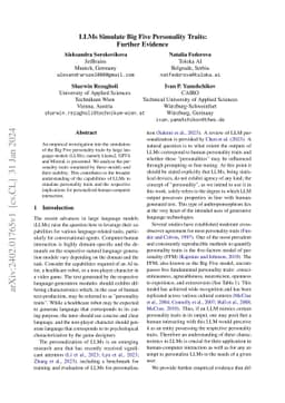 LLMs Simulate Big Five Personality Traits: Further Evidence