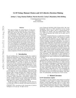 LLM Voting: Human Choices and AI Collective Decision Making