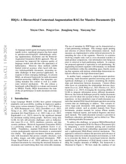 HiQA: A Hierarchical Contextual Augmentation RAG for Massive Documents
  QA