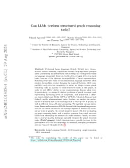 Can LLMs perform structured graph reasoning?