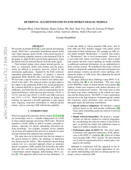 Retrieval Augmented End-to-End Spoken Dialog Models