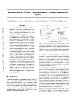 Parametric Feature Transfer: One-shot Federated Learning with Foundation
  Models