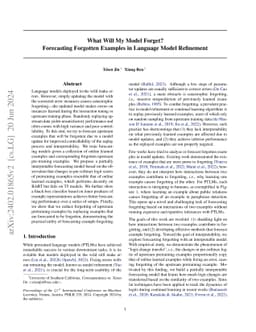 What Will My Model Forget? Forecasting Forgotten Examples in Language
  Model Refinement