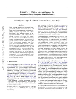 InferCept: Efficient Intercept Support for Augmented Large Language
  Model Inference
