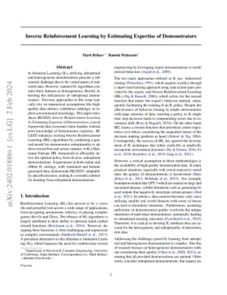 Inverse Reinforcement Learning by Estimating Expertise of Demonstrators