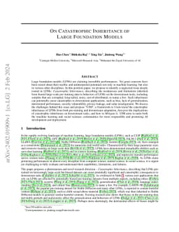 On Catastrophic Inheritance of Large Foundation Models