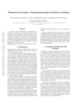 Whispering in Norwegian: Navigating Orthographic and Dialectic
  Challenges