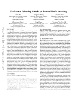 Preference Poisoning Attacks on Reward Model Learning