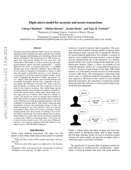 Digits micro-model for accurate and secure transactions