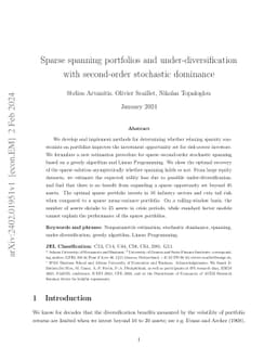 Sparse spanning portfolios and under-diversification with second-order
  stochastic dominance