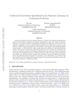 Calibrated Uncertainty Quantification for Operator Learning via
  Conformal Prediction
