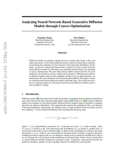 Analyzing Neural Network-Based Generative Diffusion Models through
  Convex Optimization