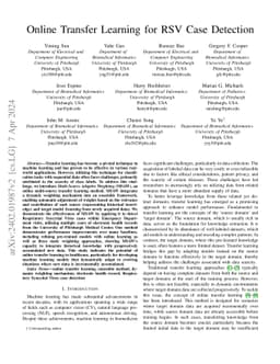 Online Transfer Learning for RSV Case Detection