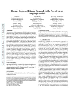 Human-Centered Privacy Research in the Age of Large Language Models