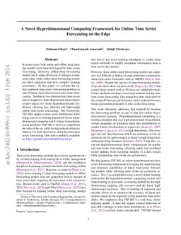A Novel Hyperdimensional Computing Framework for Online Time Series
  Forecasting on the Edge