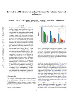 How well do LLMs cite relevant medical references? An evaluation
  framework and analyses