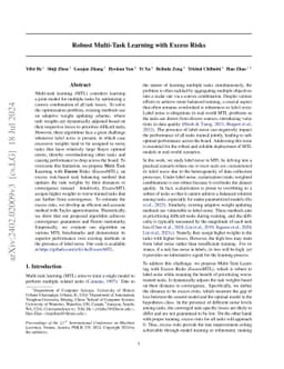 Robust Multi-Task Learning with Excess Risks