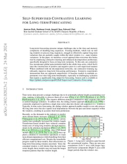 Self-Supervised Contrastive Learning for Long-term Forecasting