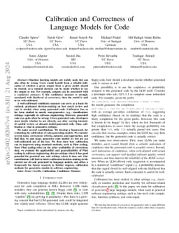Calibration and Correctness of Language Models for Code