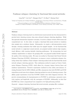 Nonlinear subspace clustering by functional link neural networks
