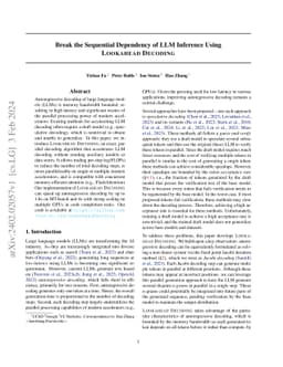 Break the Sequential Dependency of LLM Inference Using Lookahead
  Decoding