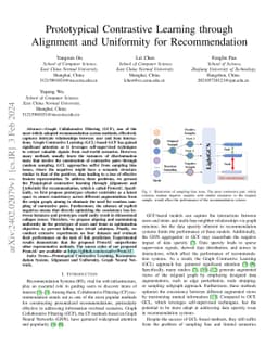 Prototypical Contrastive Learning through Alignment and Uniformity for
  Recommendation