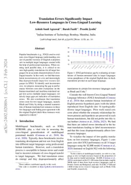 Translation Errors Significantly Impact Low-Resource Languages in
  Cross-Lingual Learning