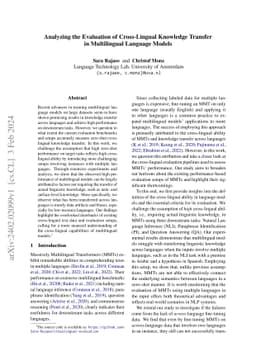 Analyzing the Evaluation of Cross-Lingual Knowledge Transfer in
  Multilingual Language Models