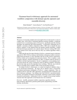 Grammar-based evolutionary approach for automated workflow composition
  with domain-specific operators and ensemble diversity