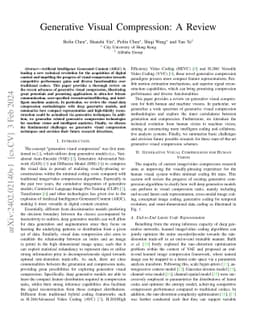 Generative Visual Compression: A Review