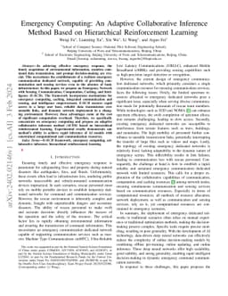 Emergency Computing: An Adaptive Collaborative Inference Method Based on
  Hierarchical Reinforcement Learning