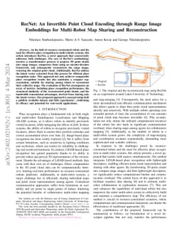 RecNet: An Invertible Point Cloud Encoding through Range Image
  Embeddings for Multi-Robot Map Sharing and Reconstruction