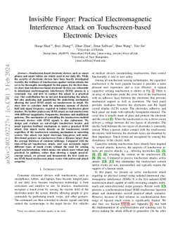 Invisible Finger: Practical Electromagnetic Interference Attack on
  Touchscreen-based Electronic Devices