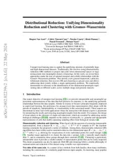 Distributional Reduction: Unifying Dimensionality Reduction and
  Clustering with Gromov-Wasserstein