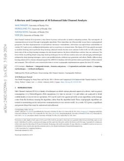 A Review and Comparison of AI Enhanced Side Channel Analysis