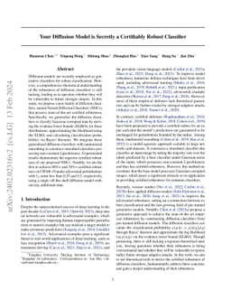 Your Diffusion Model is Secretly a Certifiably Robust Classifier