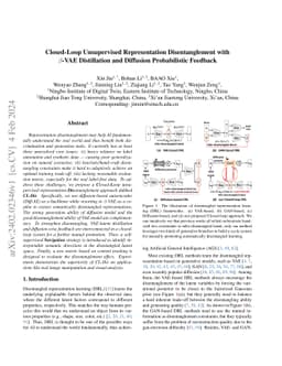 Closed-Loop Unsupervised Representation Disentanglement with $β$-VAE
  Distillation and Diffusion Probabilistic Feedback
