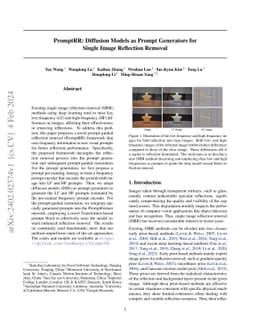 PromptRR: Diffusion Models as Prompt Generators for Single Image
  Reflection Removal