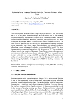 Evaluating Large Language Models in Analysing Classroom Dialogue