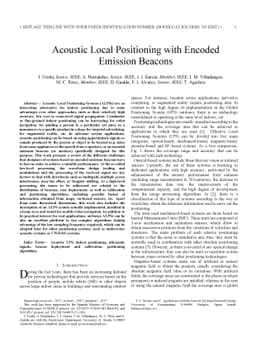 Acoustic Local Positioning With Encoded Emission Beacons