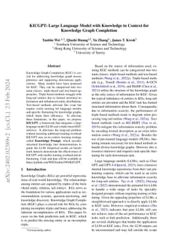 KICGPT: Large Language Model with Knowledge in Context for Knowledge
  Graph Completion