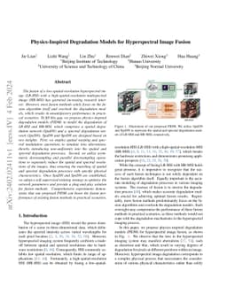 Physics-Inspired Degradation Models for Hyperspectral Image Fusion