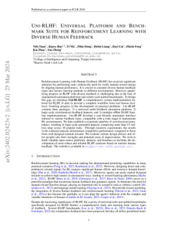 Uni-RLHF: Universal Platform and Benchmark Suite for Reinforcement
  Learning with Diverse Human Feedback
