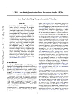 LQER: Low-Rank Quantization Error Reconstruction for LLMs