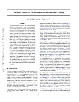 Weisfeiler Leman for Euclidean Equivariant Machine Learning