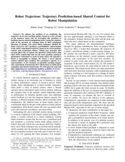 Robot Trajectron: Trajectory Prediction-based Shared Control for Robot
  Manipulation
