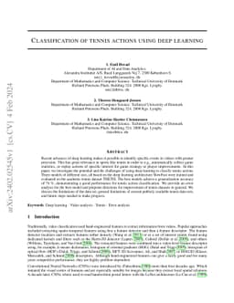 Classification of Tennis Actions Using Deep Learning