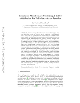 Foundation Model Makes Clustering A Better Initialization For Cold-Start
  Active Learning